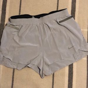 Gray Nike running shorts